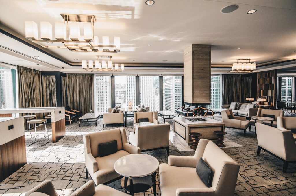 Luxury airport business lounge experience with American Express Corporate Travel services